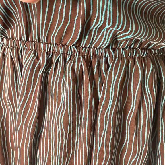 NWT ODDY Woman’s Brown Blue Striped Sleeveless Lightweight Maxi Dress- Size S - Picture 12 of 12